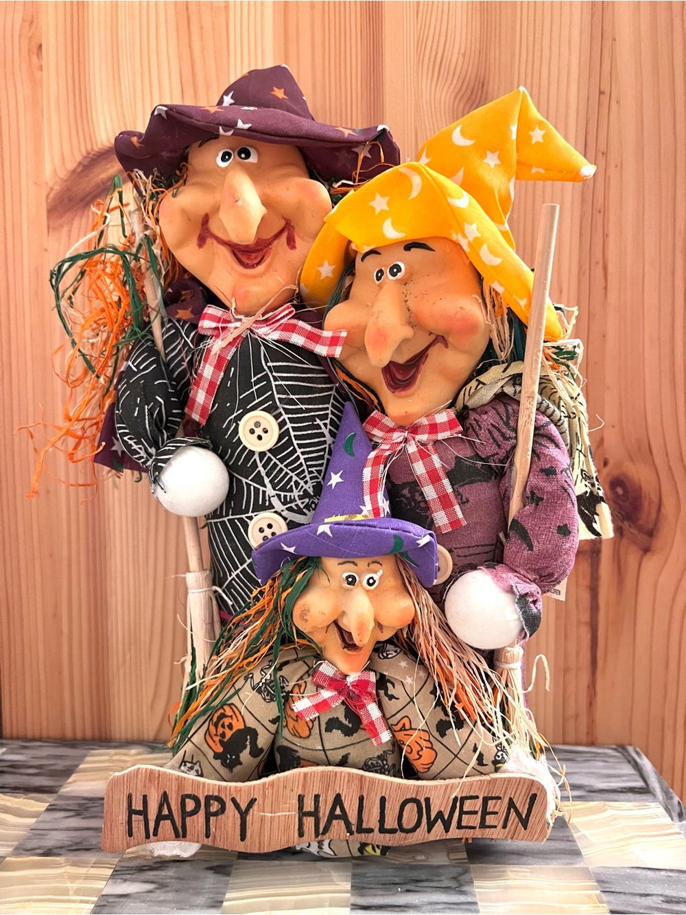 Vintage Witches Decor Folk Art Cottage Cute 80s-90s Halloween